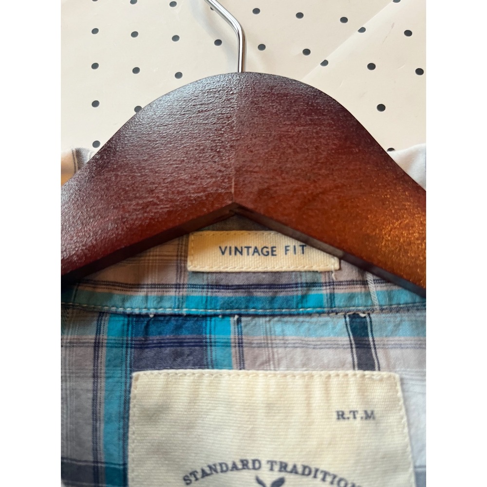 American Eagle Western Shirt Mens‎ XL Plaid Pearl Snap Cowboy Vintage Fit Blue - Picture 6 of 10